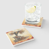 Herbst Bliss Steinuntersetzer (Seitenansicht)