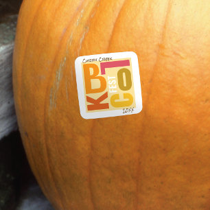 Herbst-Block-Fest-Retro-Typografie-Viertel-Event Quadratischer Aufkleber