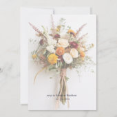 Herbst Blooms Boho Hochzeit Einladung (Rückseite)