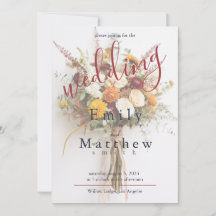 Herbst Blooms Boho Hochzeit Einladung