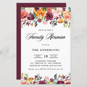 Herbst Blooms Garland Family Wiedersehen Einladung