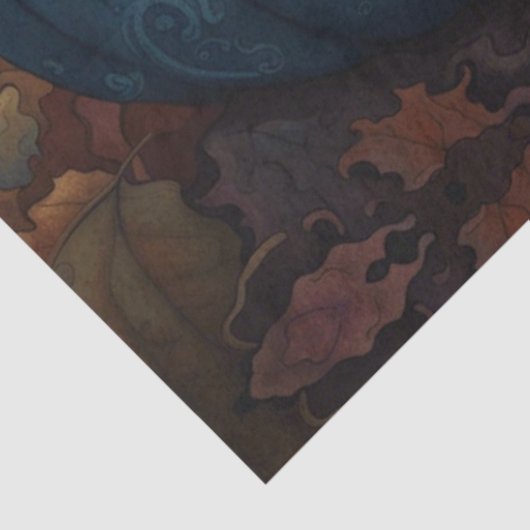 Herbst Blue Pumpkin Fairytale Dekoupage Seidenpapier (Ausschnitt)