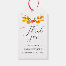 Herbst blühend. Eleganter Fall Baby Dusche danke