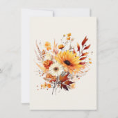 Herbst-Blume auf Beige Party Danke-Karte Einladung (Rückseite)