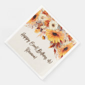 Herbst-Blume auf Beige Party Napkins Serviette (Ecke)