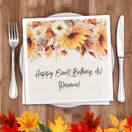 Herbst-Blume auf Beige Party Napkins Serviette