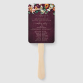 Herbst Blume Burgund Hochzeitfeier Programm Han Fächer (Rückseite)