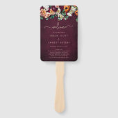 Herbst Blume Burgund Hochzeitfeier Programm Han Fächer (Vorderseite)