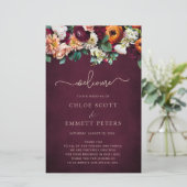 Herbst-Blume Burgund Hochzeitsfeier (Stehend Vorderseite)