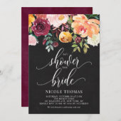 Herbst-Blume-Chalkboard Herbst-Brautparty Einladung (Vorne/Hinten)