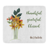 Herbst Blume Druckglas Schneidebrett (Vorderseite)