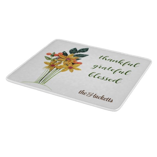 Herbst Blume Druckglas Schneidebrett (Ecke)