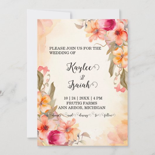 Herbst-Blume - Einladung (Vorderseite)