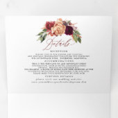 Herbst-Blume Elegante Moderne botanische Hochzeit Dreifach Gefaltete Einladung (Innen Erste Seite)