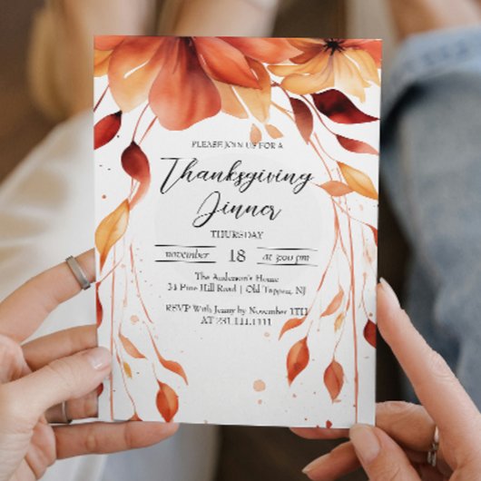 Herbst Blume Erntedank Einladung