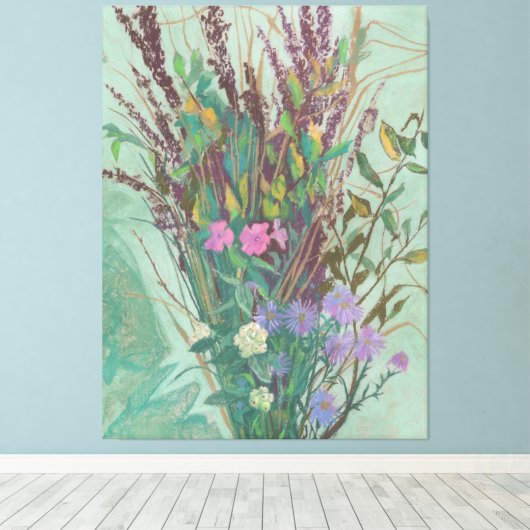 "Herbst-Blume" extra groß Leinwanddruck (Insitu (Holzboden))