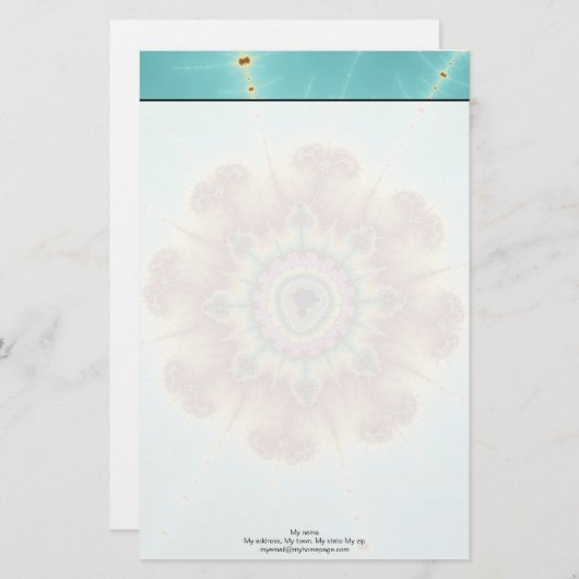 Herbst-Blume - Fraktal Briefpapier (Vorne/Hinten)