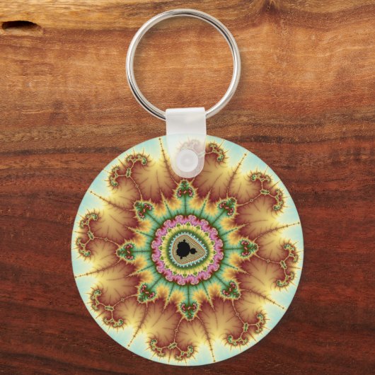 Herbst-Blume - Fraktal Schlüsselanhänger (Vorderseite)
