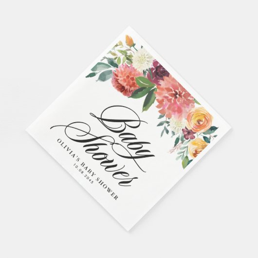 Herbst Blume Garland Fall Kinderdusche Serviette (Ecke)