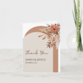 Herbst-Blume-Hochzeit Dankeskarte (Vorderseite)