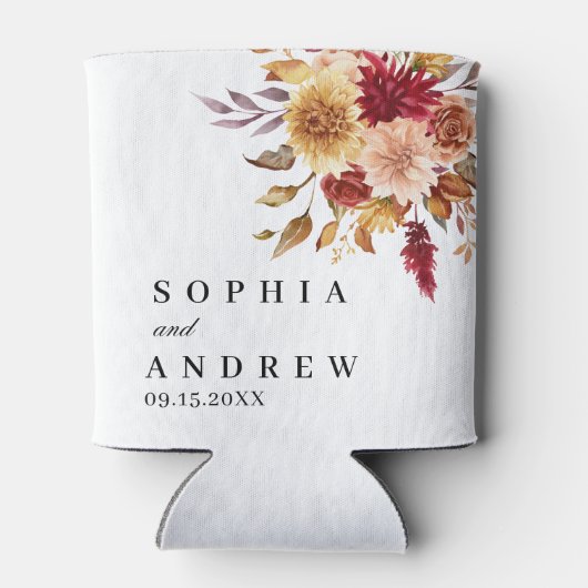 Herbst-Blume-Hochzeit Dosenkühler (Rückseite)