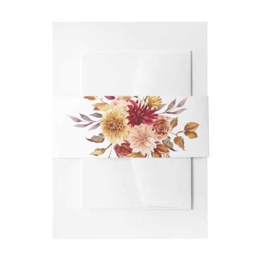 Herbst-Blume-Hochzeit Einladungsbanderole (Vorderseite Beispiel)