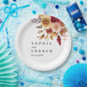 Herbst-Blume-Hochzeit Pappteller (Party)