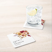 Herbst-Blume-Hochzeit Rechteckiger Pappuntersetzer (Vor Ort)