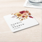 Herbst-Blume-Hochzeit Rechteckiger Pappuntersetzer (angewinkelt)