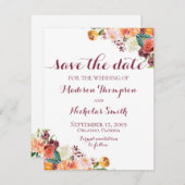 Herbst-Blume Hochzeit Speichern Sie die Datumskart Save The Date (Vorne/Hinten)