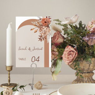 Herbst-Blume-Hochzeit Tischnummer