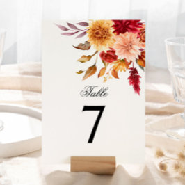 Herbst-Blume Hochzeiten Tischnummern