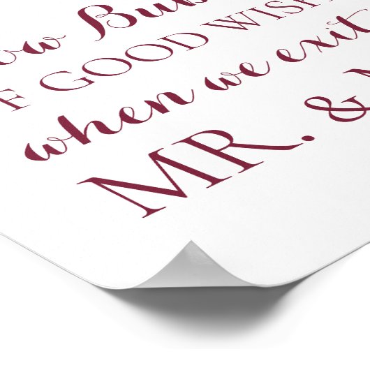 Herbst-Blume Hochzeitsblasen der guten Wünsche Zei Poster (Ecke)