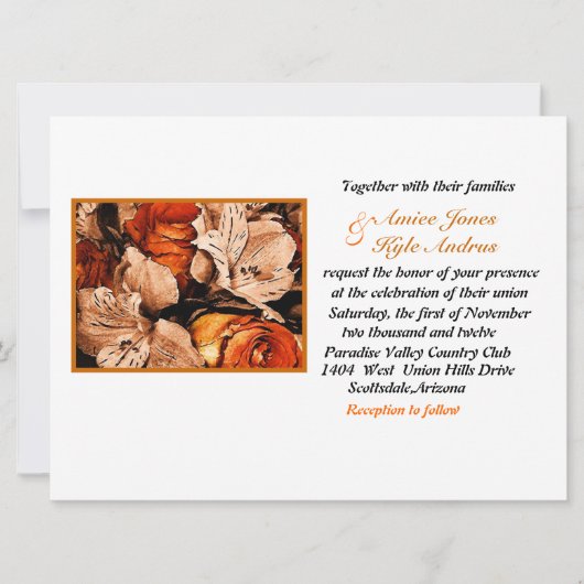 Herbst-Blume Hochzeitsfeier Einladung (Vorderseite)