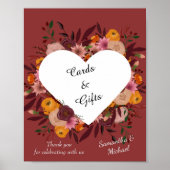 Herbst-Blume Hochzeitskarten & Geschenkposter Poster (Vorne)