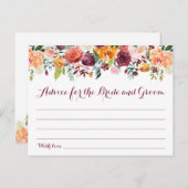 Herbst-Blume Hochzeitsratgeber Karten, Orange Maro Postkarte (Vorne/Hinten)