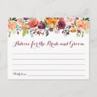 Herbst-Blume Hochzeitsratgeber Karten, Orange Maro