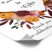Herbst-Blume Hochzeitstorte Poster (Ecke)
