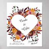 Herbst-Blume Hochzeitstorte Poster (Vorne)