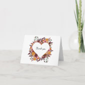 Herbst Blume Hochzeitung Weißer Leder Vielen Dank Dankeskarte (Vorderseite)