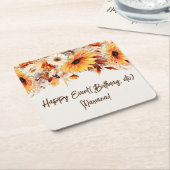 Herbst-Blume im Beige-Party Rechteckiger Pappuntersetzer (angewinkelt)