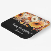 Herbst-Blume im Schwarzen Party Pappteller (Gewinkelt)