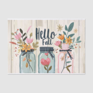 Herbst-Blume in Mason Jars Decoupage Seidenpapier