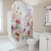 Herbst Blume in Pastellfarben Aquarellmalerei Duschvorhang (Beispiel)