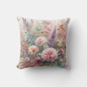 Herbst Blume in Pastellfarben Aquarellmalerei Kissen