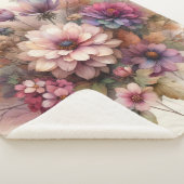 Herbst Blume in Pastellfarben Aquarellmalerei Sherpadecke (3/4)