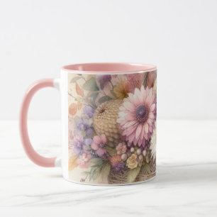 Herbst Blume in Pastellfarben Aquarellmalerei Tasse