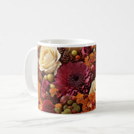 Herbst-Blume Kaffeezubereitung Tasse