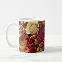 Herbst-Blume Kaffeezubereitung Tasse