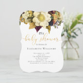 Herbst Blume Kinderdusche Einladung (Stehend Vorderseite)